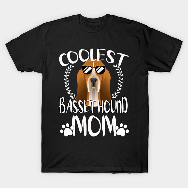 Glasses Coolest Basset Hound Dog Mom T-Shirt by mlleradrian